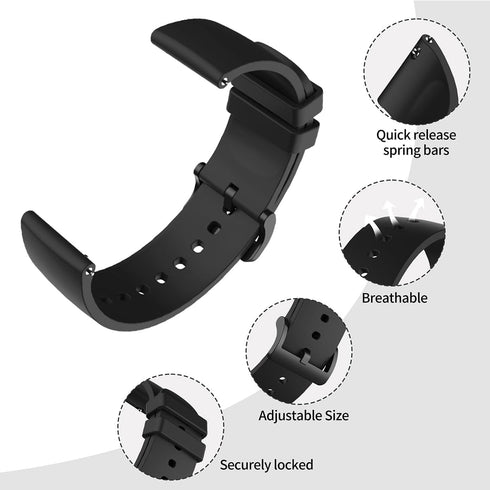 RuenTech 22mm Bands Compatible for Fitpolo IDW13/WMK IDW13/Amzhero IDW13/Faweio IDW13/Konitee IDW13/Gydom IDW13/TOOBUR IDW13/VRPEFITI DW13 Smart Watch, Silicone Straps Waterproof Wristbands