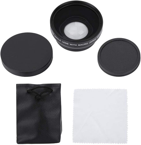 HD Wide Angle Lens with Macro Close-up 0.45X Magnification, Fits Any 49mm Diameter Lens