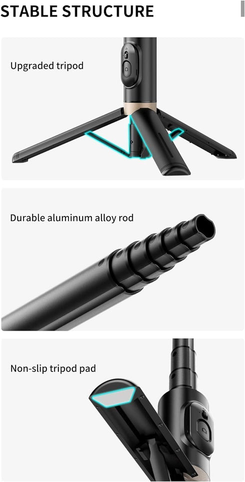 XIHAMA 15 14 Selfie Stick Tripod - Extendable Phone Tripod with Wireless Remote All-in-one Design for Smartphones