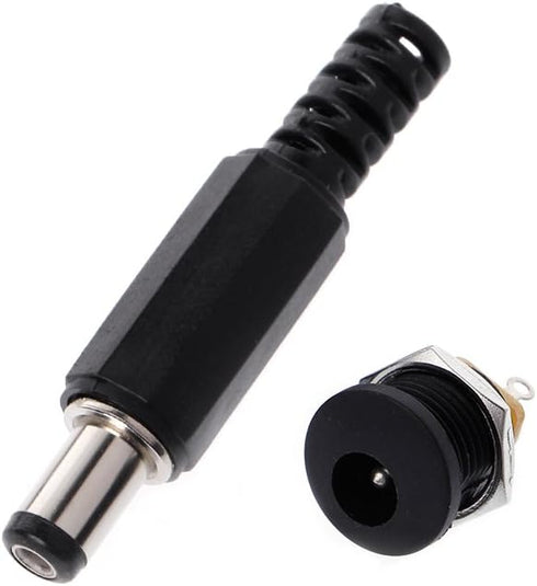 Hisocute 5 5.5mm 2.1mm Connector+5 Pcs X Male for Power Plug Pcs Screw Lock Female Banana Cable Connector Plug Screw