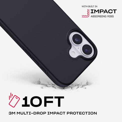 tech21 17 EvoLite Case for iPhone Black | Slim Protective Case | Impact Protection | Wireless Charging Compatible