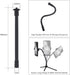 Gooseneck Camera Mount 11 inch Arm, 1/4 20 Threaded Flexible Tube Arm for Phone Holder, DSLR Tripod, Security Cam