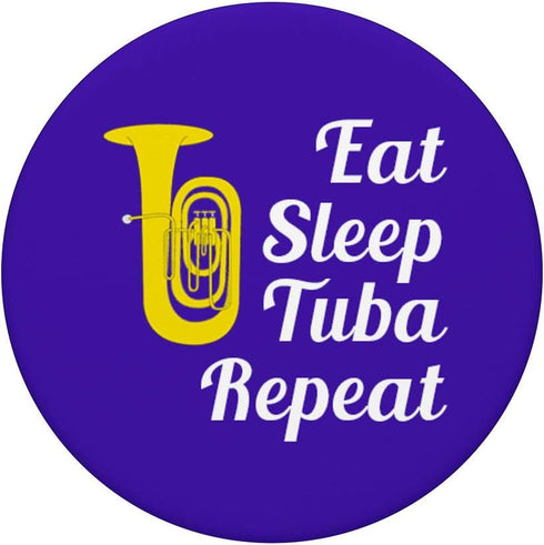 Tuba Player Gift - Eat Sleep Tuba Repeat - Blue PopSockets PopGrip: Swappable Grip for Phones & Tablets