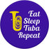 Tuba Player Gift - Eat Sleep Tuba Repeat - Blue PopSockets PopGrip: Swappable Grip for Phones & Tablets