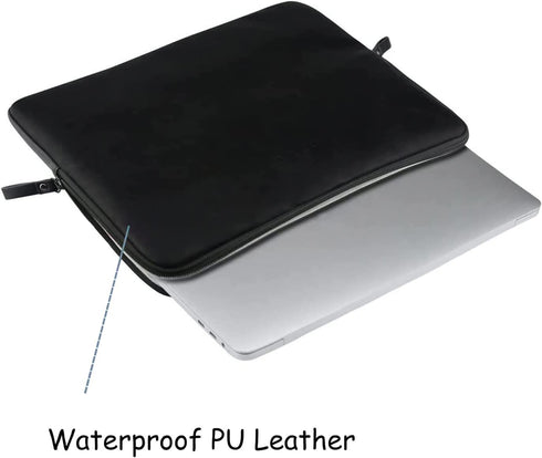 MOSISO Laptop Sleeve Bag for MacBook Air 15 inch 2024 2023 M3 M2/Pro 16 2023-2019, Waterproof PU Leather Padded Case