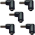 5Pcs DC Power Connector Adapter 90 Degree Angle 5.5mm x 2.5mm Male Plug to 5.5mm x 2.1mm Female Jack Coupler