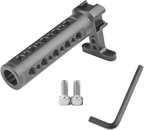Handgrip Top Handle with Cold Shoe Mount, 1/4"-20 and 3/8"-16 Threaded Holes for Camera Rigs