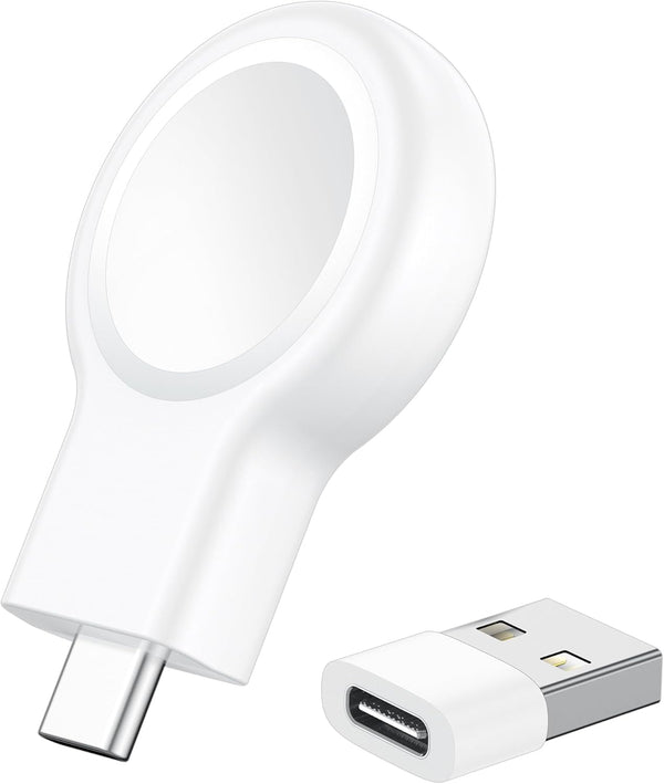 2024 Upgrade Magnetic Portable Charger for Apple Watch, USB C & USB A Fast Wireless Charging for iWatch Series