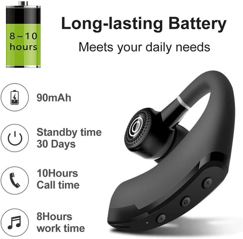 Wireless Earbuds, 25 Hours Talktime Wireless Mono Bluetooth Headset with HD Microphone, Noise Reduction