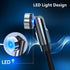 Bojianxin 3 in 1 Magnetic Charging Cable - 540 Rotation, 7-Pack (1.6ft/3.3ft/6.6ft/10ft) for Micro USB & Type C