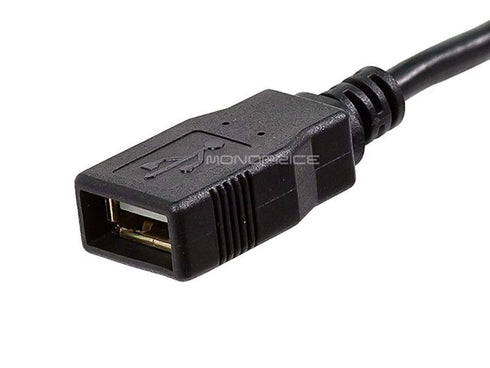Monoprice USB 2.0 Type-A Male to Female Extension Cable, 3 Feet, Gold Plated, Black
