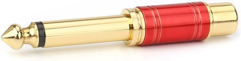 MOBOREST - 1/4 in to RCA Female Pure Copper Adapter, 6.35mm Mono TS Plug Male to RCA Female Audio Adapter