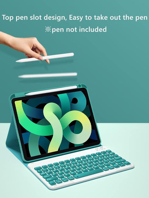 Keyboard Case for iPad 10th Generation 2022, 10.9 Inch with Bluetooth Concave Key Magnetic Detachable Cover