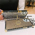 Bling Case for iPhone 12 Pro Max 6.7" Soft TPU Cover with Ring Kickstand Holder, Glitter Gold Corner, Gray