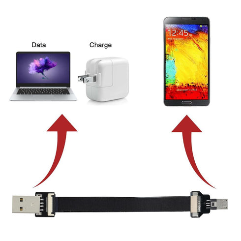 xiwai 1.0M USB 2.0 Type-A Male to Micro USB 5Pin Data Flat Slim Cable for FPV & Disk