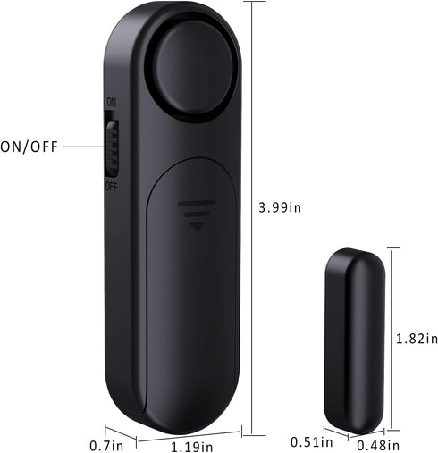 Door Alarm When Opened (2 Pack), 120dB Door and Window Open Sensor for Home Security, Kid Safety, Black