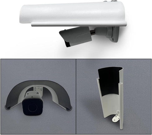 KENUCO Sun Rain Shade Cover for Outdoor Security Cameras, Aluminum Alloy - White