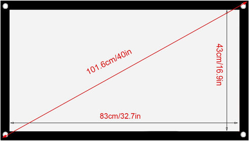 Portable Projector Screen, Foldable Non-Crease White Polyester, Outdoor Camping Movie (40 inches)