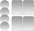 SALEX Replacement Metal Plates Set, 8 Pack for Magnetic Car Phone Holders, 4 Silver Round and 4 Rectangular