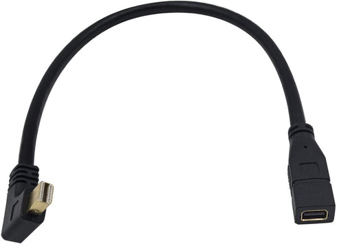 Duttek 12 Inch Mini DisplayPort Cable, Left Angled Male to Female, Supports 4K x 2K Resolution, HBR2 Bandwidth Up to