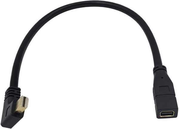 Duttek 12 Inch Mini DisplayPort Cable, Left Angled Male to Female, Supports 4K x 2K Resolution, HBR2 Bandwidth Up to