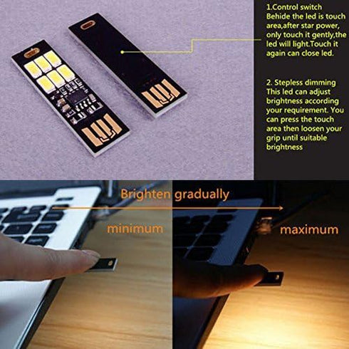 5pcs 6 Dimming Qty:5 Yitee LED Circuit Boards USB Light Keychain Super Bright LEDs Mini USB Light Lamp with Smart Touch