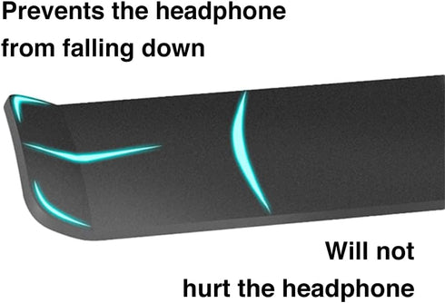 Aluminum Under-Desk Headphone Hook, Strong Adhesive VHB Tape, Holds 5 lbs, Black