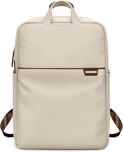 Slim Laptop Backpack for Women - Lightweight Business Computer Bag Purse for Commuting, Fits 16 Inch, Apricot