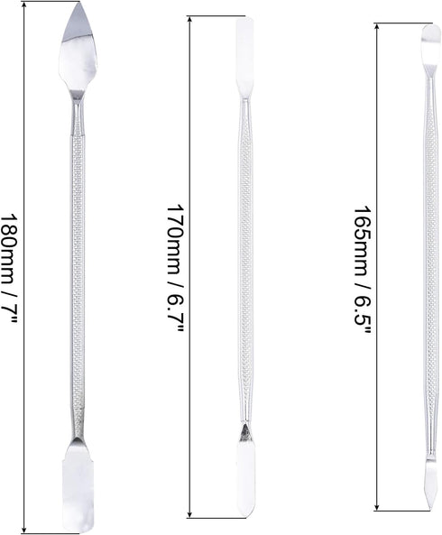 MECCANIXITY 3pcs Metal Spudger Set, Mini Crowbar Flat Head Stainless Steel Pry Bar Opening Tools for Mobile Phone Repair