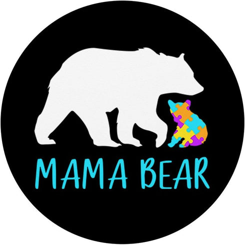 Autism Mama Bear - Cute Autism Mom PopSockets Swappable PopGrip