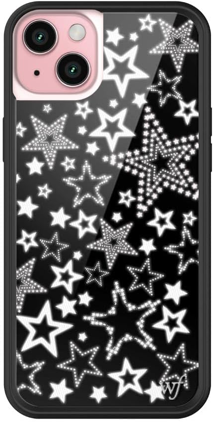 Wildflower Star Girl Case for Apple iPhone 15 Plus | Black, White, Stars, Disco, Trendy, Cute, Protective