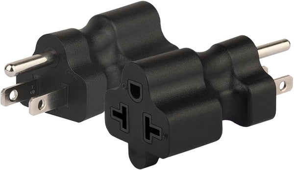 TEWOXIN 3 PCS NEMA 5-15P to 5-20R/6-15R/6-20R Adapter,4-in-1 15A 20A 125V 250V Power