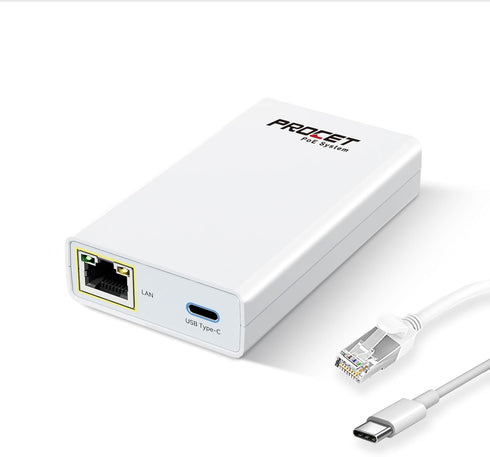 Gigabit PoE Splitter USB C 5V 3A, PoE to USB-C Adapter for Raspberry Pi 4, Security IP Cameras, IEEE 802.3at