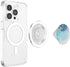 Elegant Blue Marble-Look White Golden PopSockets PopGrip for MagSafe