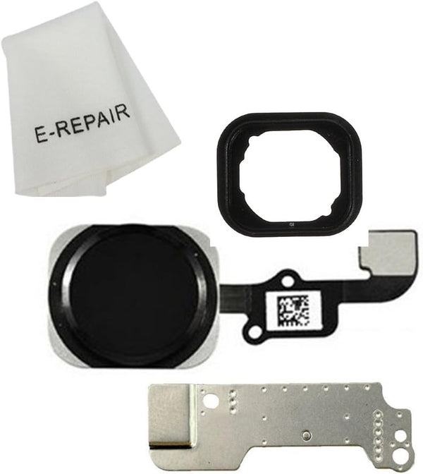 Home Button Key Flex Cable Assembly with Rubber Ring Replacement for iPhone 6 and 6 Plus (Black)
