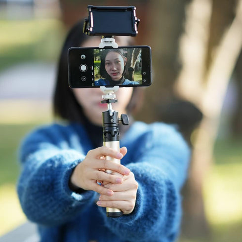 NICEYRIG Vlog Selfie Mirror Camera/Phone Mount, 360° Flip Screen Mirror for TikTok YouTube Live