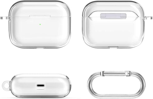 valkit Compatible Airpods Pro Case Cover | Clear Soft TPU Protective Case 2019 with Keychain, Shockproof - Transparent