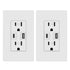 Micmi USB C Outlet PD 24W Power Delivery Type C + A Receptacle, 4.8A In-Wall Charger 125 Volt with Screwless Wall Plate