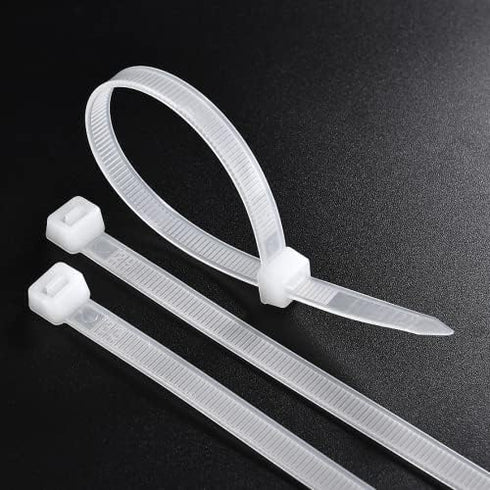 100 Natural Clear Cable Zip Ties - HEAVY DUTY, Premium Grade, UV Weather Resistant, 14 Inch Length, 75 lbs TENSILE