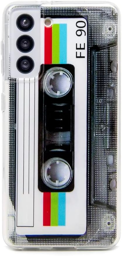 FAteam Shockproof Case for Galaxy S21 5G - Scratchproof TPU Soft Bumper Retro Cassette Tape Compatible with Samsung