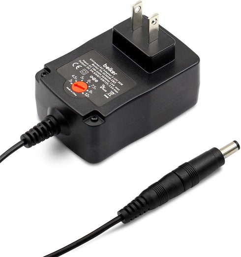 Belker 36W Universal AC DC Adapter Power Supply for LCD LED Light Strip, Router, Speaker, TV Box