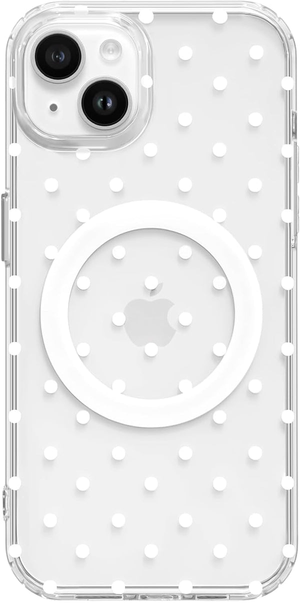 Hython for iPhone 15 Case Cute Polka Dot Aesthetic Design Simple Cover 6.1",