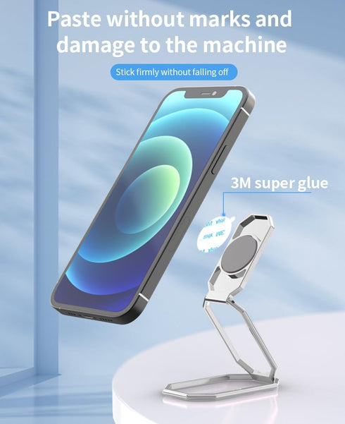 Upgraded Phone Ring Holder Finger Kickstand, 360° Rotation Metal Grip Holder for Magnetic Car Mount, Compatible with