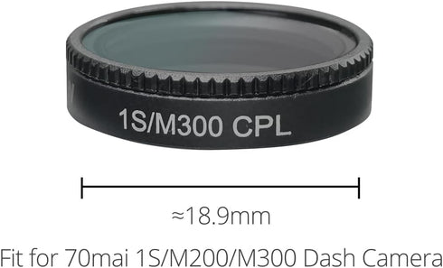 18.9mm HD Polarizer Filter, CPL Filter for 70mai Model 1S M200 M300 Smart Dash Camera, Black