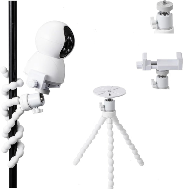 LamYHeng 2Pack No Drill Security Cameras Mount,360 Degree Rotating 1/4" Swivel Mini Ball
