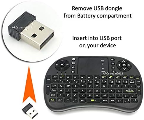 Mini Wireless Keyboard 2.4GHz Touch-pad Mouse Combo with OTG Cable - Compatible with Firesticks, Android TV, Smart TV