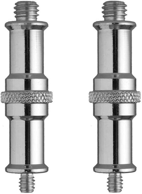 2 Pieces Metal Male Convertor Threaded Screw Adapter, 1/4 to 3/8 inch for Studio Light Stand, Hotshoe/Coldshoe