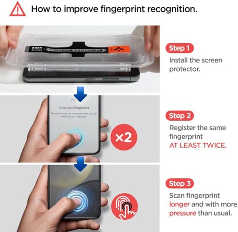 Spigen GlasTR EZ Fit Tempered Glass Screen Protector for Galaxy S24 - Case Friendly - 2 Pack