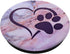 PopSockets Standard PopGrip: Purple Dog Paw Print Heart on Pink Blue Look