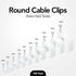 100-Pack Mini Round Cable Clips for Computer Cable Management, Ethernet, Coaxial Cable & Extension Cords, Indoor/Outdoor